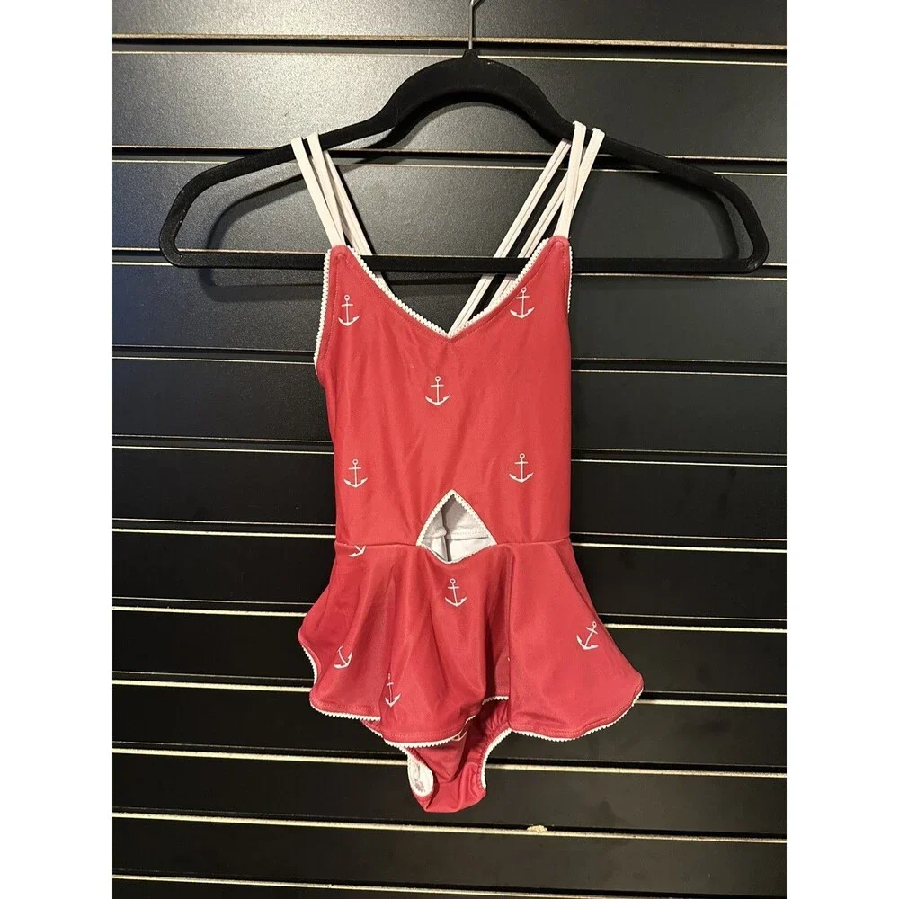 Morgan Skirted One Piece - Red White Anchor Size 6Y NWOT